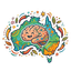 NeuroSpice logo — a smiling brain on an Australian map surrounded by chilli peppers, leaves and stars
